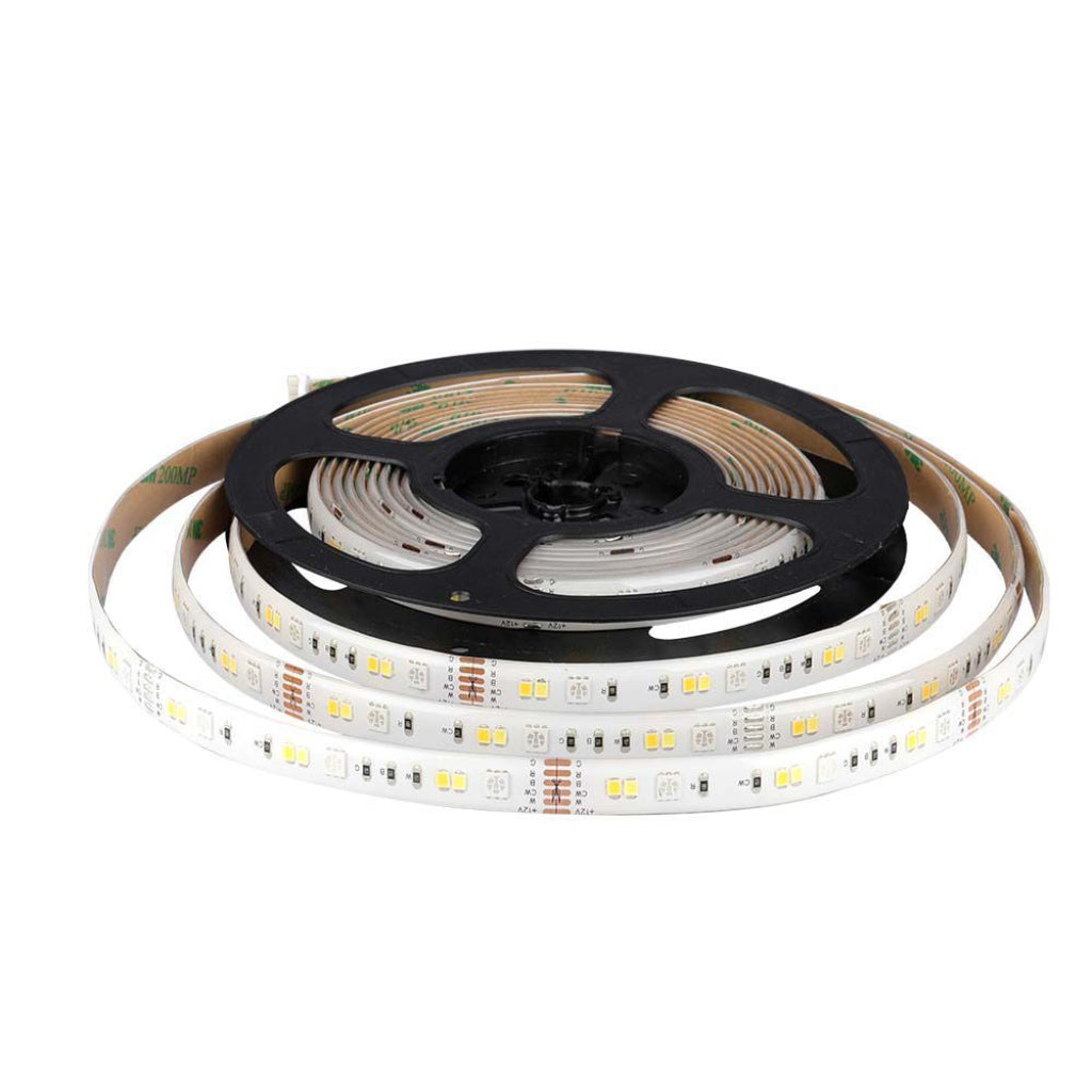 Zestaw V-TAC do taśm LED SMD5050 15W/m 90 LED/m RGB+3IN1 5m Kompatybilny z Alexa i Google Home z pilotem i zasilaczem IP65